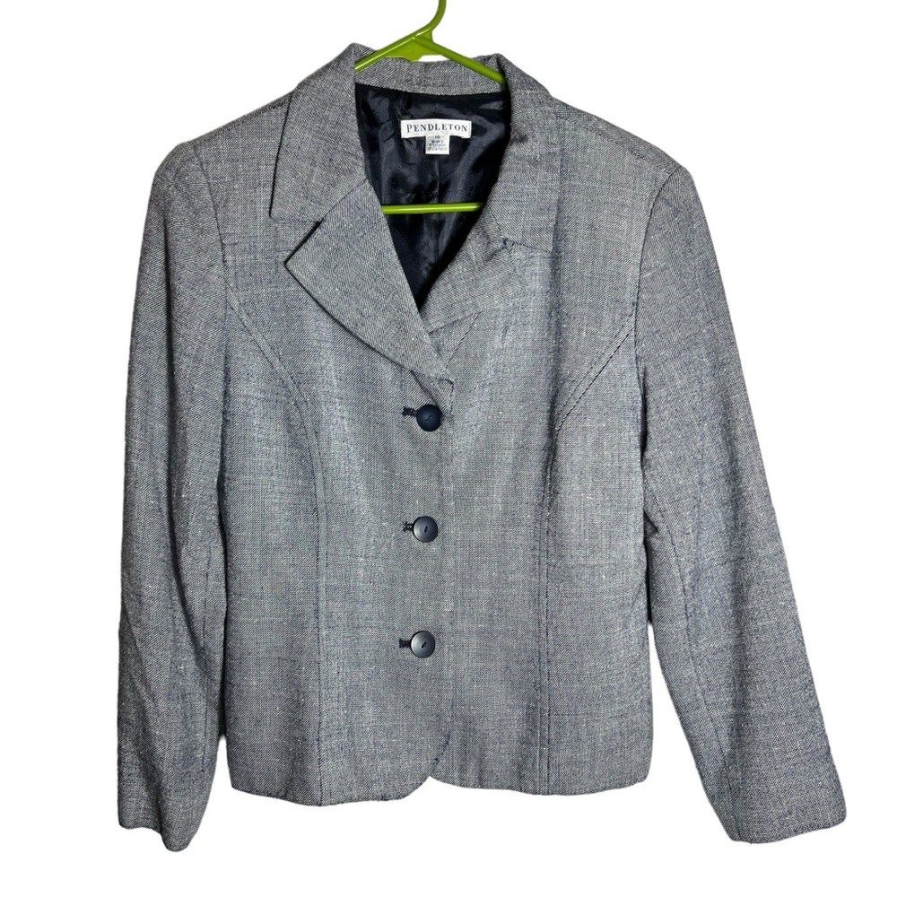 Pendleton Wool Silk Blend Blazer Coat, Size 10